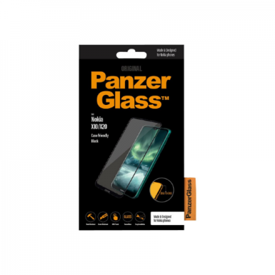 PanzerGlass | Screen protector | Nokia | X10/X20 | Glass | Black | Full frame coverage; 100% touch preservation; Rounded edges | Case friendly