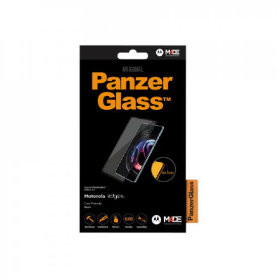 PanzerGlass | Screen protector | Motorola | Edge 20 Pro | Glass | Black | Full frame coverage; 100% touch preservation; Rounded edges | Case friendly