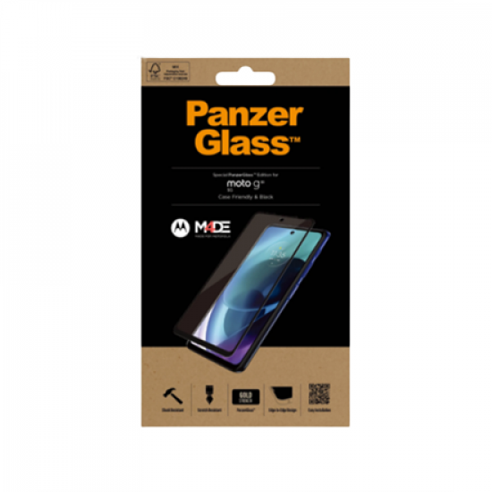 PanzerGlass | Screen protector | Motorola | Moto g51 5G | Glass | Black | Full frame coverage; 100% touch preservation; Rounded edges | Case friendly