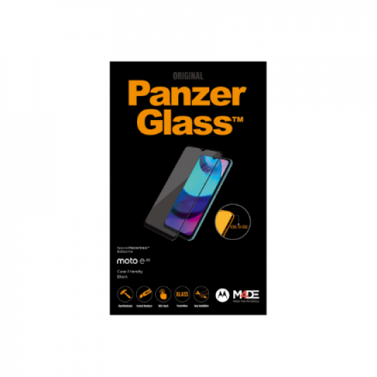 PanzerGlass | Screen protector | Motorola | Moto e20 | Glass | Black | Full frame coverage; 100% touch preservation; Rounded edges | Case friendly