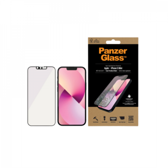 PanzerGlass | Screen protector | Apple | iPhone 13 Mini | Glass | Black | Anti blue light glass; Antibacterial glass; Protects the entire screen; Crystal clear; 100% touch; Resistant to scratches; Gentle on the eyes; Shock-absorbing | Case friendly
