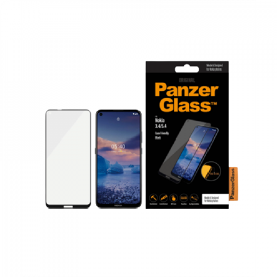 PanzerGlass | Screen protector | Nokia | 3.4/5.4 | Glass | Black | Full frame coverage; 100% touch preservation; Rounded edges | Case friendly