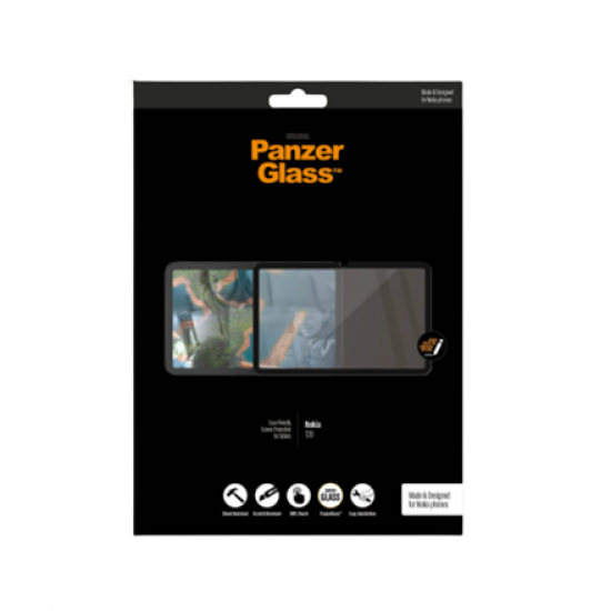 PanzerGlass | Screen protector | Nokia | T20 | Glass | Black | Full frame coverage; 100% touch preservation; Rounded edges | Case friendly