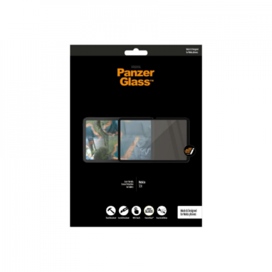 PanzerGlass | Screen protector | Nokia | T20 | Glass | Black | Full frame coverage; 100% touch preservation; Rounded edges | Case friendly