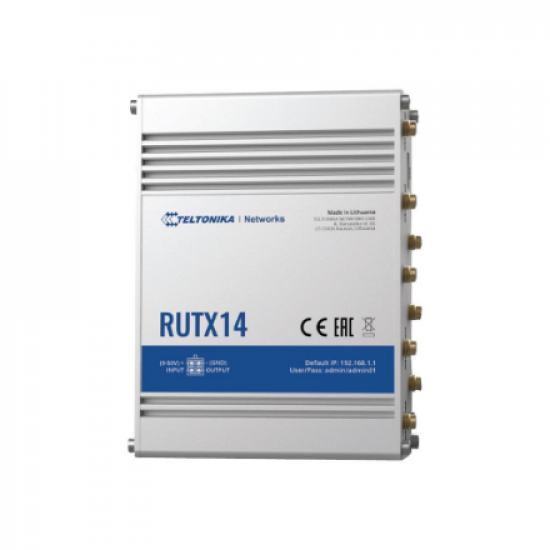 LTE Cat 12 Router | RUTX14 | 802.11ac | 867 Mbit/s | 10/100/1000 Mbps Mbit/s | Ethernet LAN (RJ-45) ports 5 | MU-MiMO Yes | 4G | Antenna type Internal