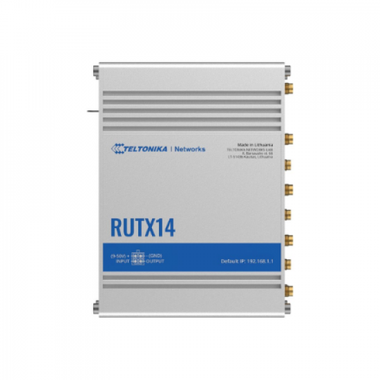 LTE Cat 12 Router | RUTX14 | 802.11ac | 867 Mbit/s | 10/100/1000 Mbps Mbit/s | Ethernet LAN (RJ-45) ports 5 | MU-MiMO Yes | 4G | Antenna type Internal
