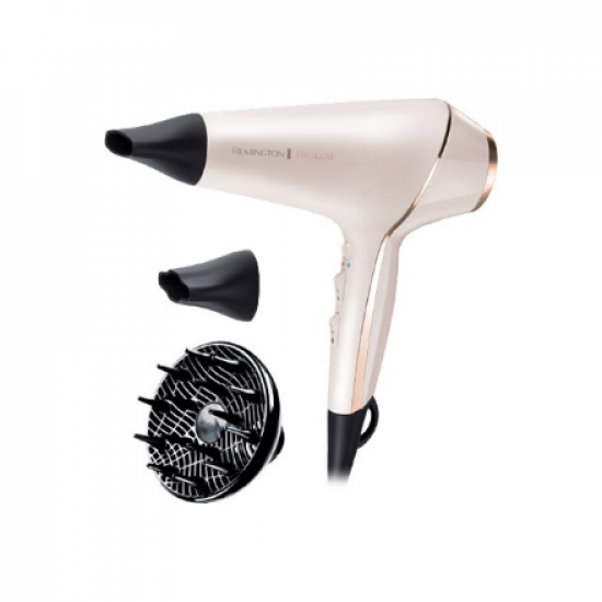 Remington | Hair dryer | ProLuxe AC9140 | 2400 W | Number of temperature settings 3 | Ionic function | Diffuser nozzle | White/Gold/Black