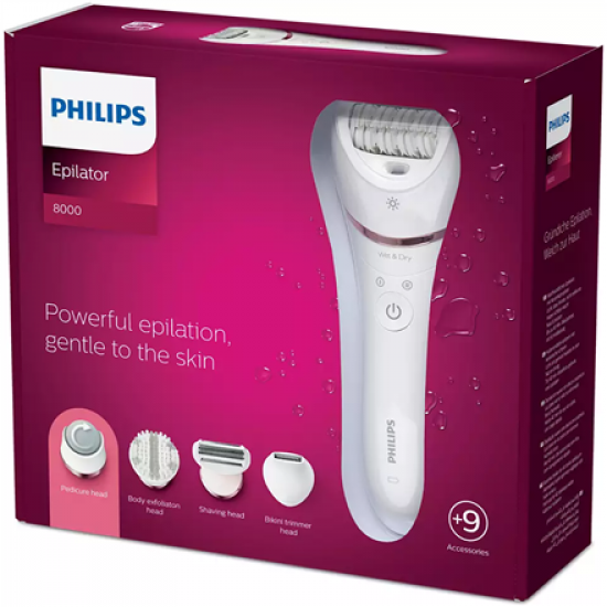 Philips | Epilator | BRE740/10 | Operating time (max) 40 min | Number of power levels N/A | Wet & Dry | White