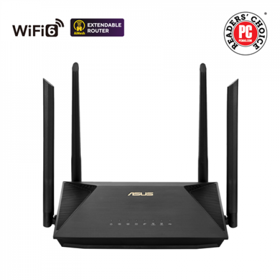 Wi-Fi 6 Wireless Dual Band Gigabit Router | RT-AX1800U | 802.11ax | Ethernet LAN (RJ-45) ports 3 | Mesh Support No | MU-MiMO Yes | No mobile broadband | Antenna type External | 1xUSB