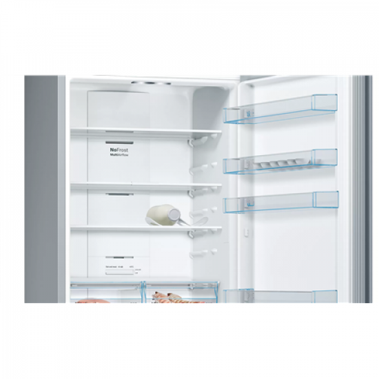 Bosch | Refrigerator | KGN49XLEA | Energy efficiency class E | Free standing | Combi | Height 203 cm | No Frost system | Fridge net capacity 330 L | Freezer net capacity 108 L | Display | 40 dB | Stainless steel