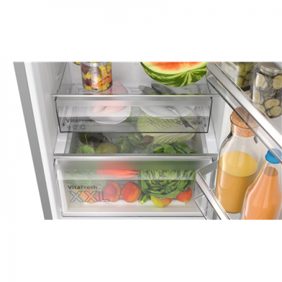 Bosch | Refrigerator | KGN392LDF | Energy efficiency class D | Free standing | Combi | Height 203 cm | No Frost system | Fridge net capacity 260 L | Freezer net capacity 103 L | 35 dB | Stainless steel
