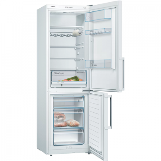 Bosch | Refrigerator | KGV366WEP | Energy efficiency class E | Free standing | Combi | Height 186 cm | Fridge net capacity 214 L | Freezer net capacity 94 L | 39 dB | White