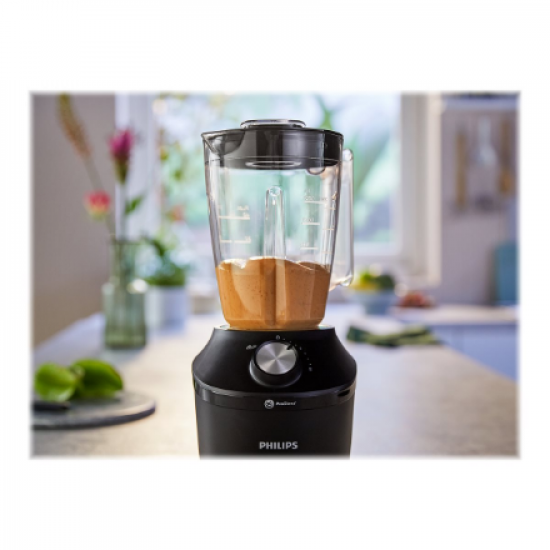 Philips Blender | HR2291/01 3000 Series | Tabletop | 600 W | Jar material Glass | Jar capacity 2 L | Ice crushing | Black