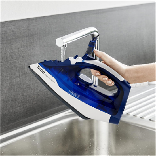 TEFAL | FV2838E0 | Steam Iron | 2400 W | Water tank capacity 270 ml | Continuous steam 40 g/min | Blue/White