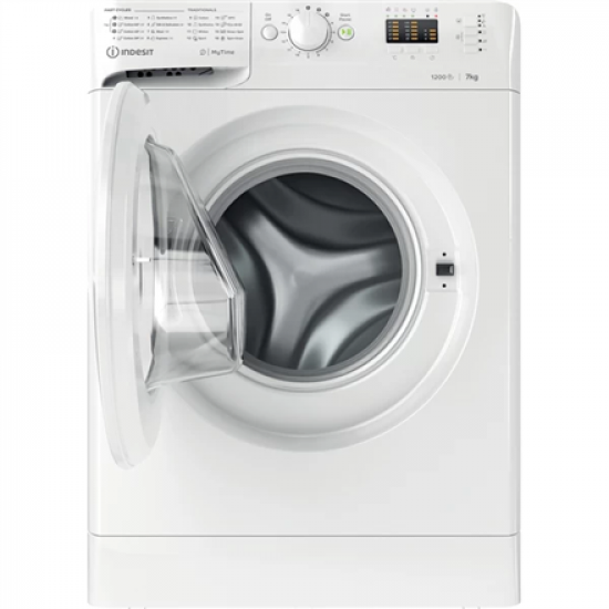 INDESIT | Washing machine | MTWA 71252 W EE | Energy efficiency class E | Front loading | Washing capacity 7 kg | 1200 RPM | Depth 54 cm | Width 59.5 cm | Display | LED | White
