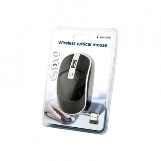 Gembird | Wireless Optical mouse | MUSW-4B-06-BS | Optical mouse | USB | Black