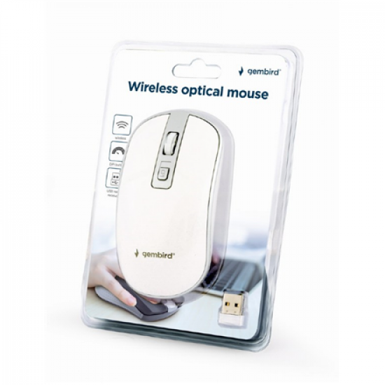 Gembird | Wireless Optical mouse | MUSW-4B-05 | Optical mouse | USB | White