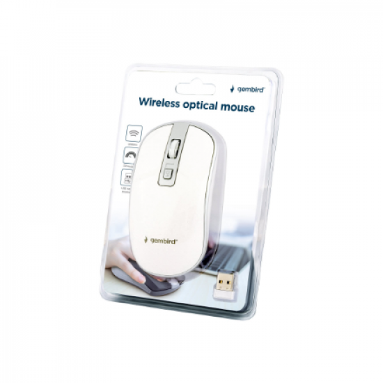 Gembird | Wireless Optical mouse | MUSW-4B-05 | Optical mouse | USB | White