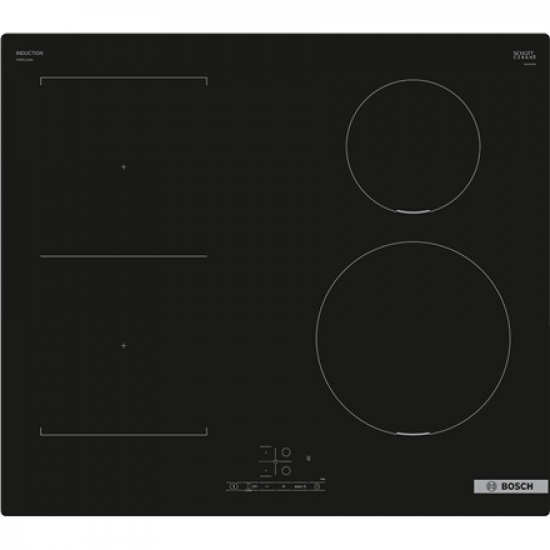 Bosch | Hob | PWP611BB5E | Induction | Number of burners/cooking zones 4 | Touch | Timer | Black