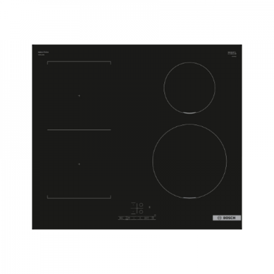 Bosch | Hob | PWP611BB5E | Induction | Number of burners/cooking zones 4 | Touch | Timer | Black