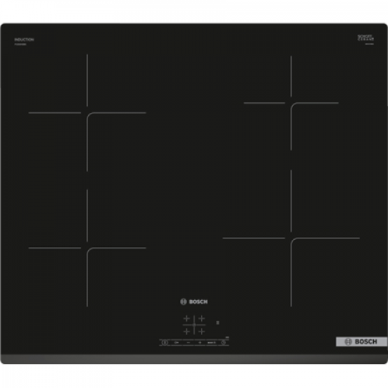 Bosch | Hob | PUE63KBB6E | Induction | Number of burners/cooking zones 4 | Touch | Timer | Black