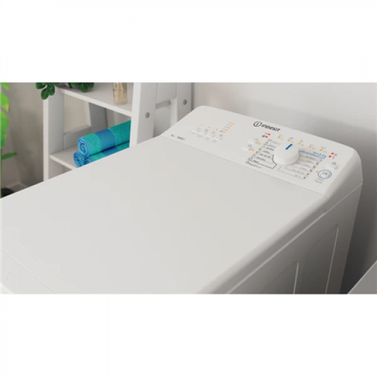 INDESIT | Washing machine | BTW L60400 EE/N | Energy efficiency class C | Top loading | Washing capacity 6 kg | 951 RPM | Depth 60 cm | Width 40 cm | White