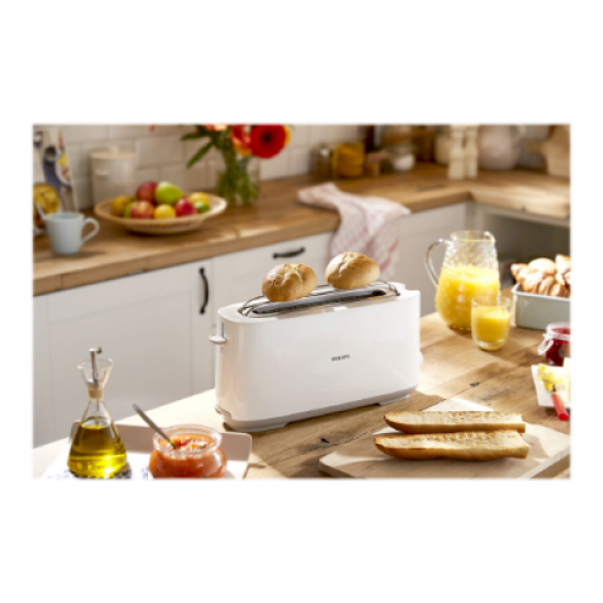 Philips | Toaster | HD2590/00 Daily Collection | Power 870-1030 W | Number of slots 2 | Housing material Plastic | White