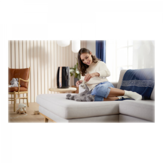 Philips | HU2718/10 | Humidifier | 17 W | Water tank capacity 2 L | Suitable for rooms up to 32 m² | NanoCloud technology | Humidification capacity 200 ml/hr | Black/Copper