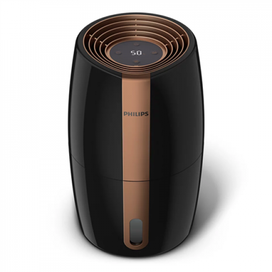 Philips | HU2718/10 | Humidifier | 17 W | Water tank capacity 2 L | Suitable for rooms up to 32 m² | NanoCloud technology | Humidification capacity 200 ml/hr | Black/Copper