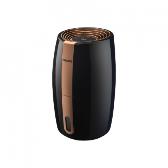 Philips | HU2718/10 | Humidifier | 17 W | Water tank capacity 2 L | Suitable for rooms up to 32 m² | NanoCloud technology | Humidification capacity 200 ml/hr | Black/Copper