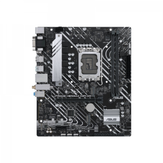 Asus | PRIME H610M-A WIFI D4 | Processor family Intel | Processor socket  LGA1700 | DDR4 DIMM | Memory slots 2 | Supported hard disk drive interfaces 	SATA, M.2 | Number of SATA connectors 4 | Chipset  Intel H610 | mATX