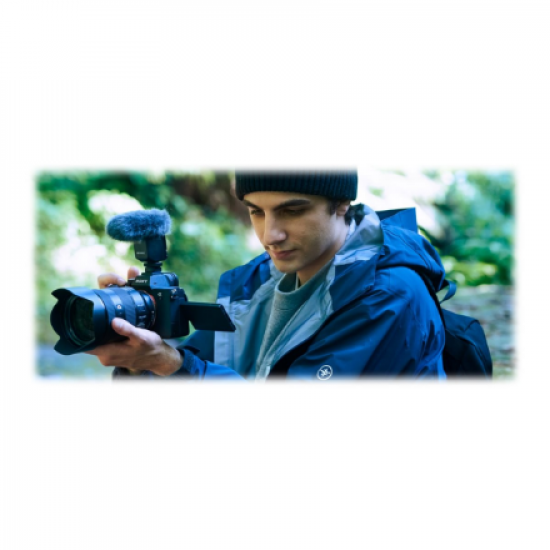 Sony | Compact Camera-Mount Digital Shotgun Microphone | ECM-B10 | Three pickup modes: Multidirectional, unidirectional and circular; Simple switching; Digital signal processing; Highly effective noise reduction filter; Digital audio transmission