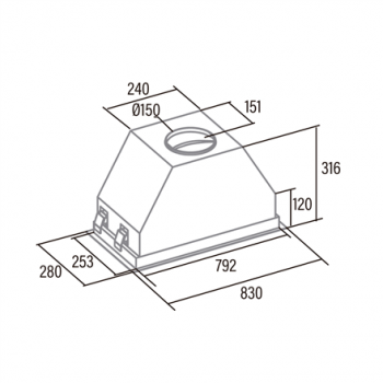 CATA | Hood | GCX 83 SD | Canopy | Energy efficiency class A | Width 83 cm | 750 m³/h | Touch Control | LED | Stainless steel/Gray glass
