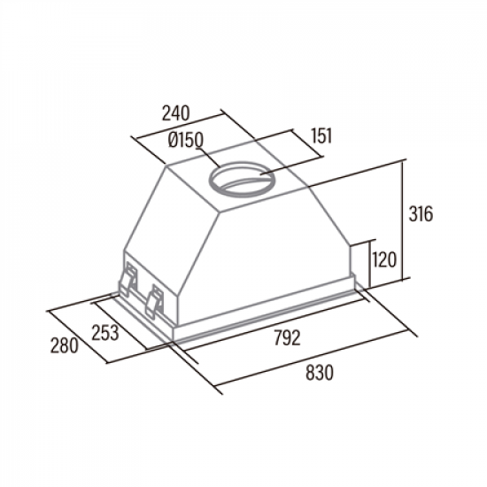 CATA | Hood | GCX 83 SD | Canopy | Energy efficiency class A | Width 83 cm | 750 m³/h | Touch Control | LED | Stainless steel/Gray glass