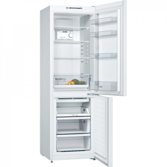 Bosch | Refrigerator | KGN36NWEA | Energy efficiency class E | Free standing | Combi | Height 186 cm | No Frost system | Fridge net capacity 216 L | Freezer net capacity 89 L | 42 dB | White