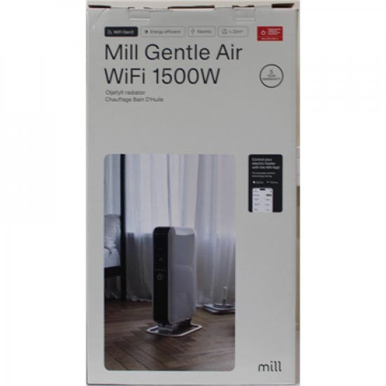 SALE OUT. Mill | Heater | OIL1500WIFI3 GEN3 | Oil Filled Radiator | 1500 W | Number of power levels 3 | Suitable for rooms up to 25 m² | White/Black | | Mill | Heater | OIL1500WIFI3 GEN3 | Oil Filled Radiator | 1500 W | Number of power levels 3 | Suitable