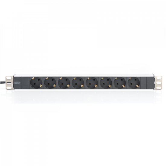 Aluminum outlet strip with 8 safety outlets | DN-95401 | Sockets quantity 8