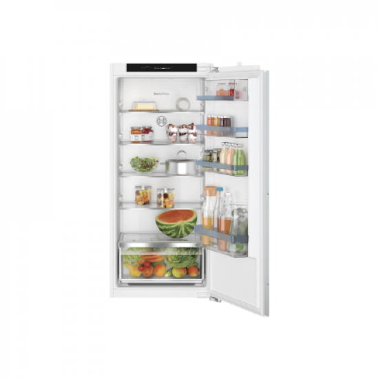 Bosch | Refrigerator | KIR41VFE0 | Energy efficiency class E | Built-in | Larder | Height 122.1 cm | Fridge net capacity 204 L | Display | 35 dB | White
