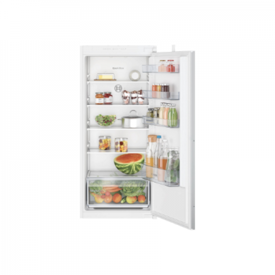 Bosch | Refrigerator | KIR41NSE0 | Energy efficiency class E | Built-in | Larder | Height 122.1 cm | Fridge net capacity 204 L | Display | 35 dB | White