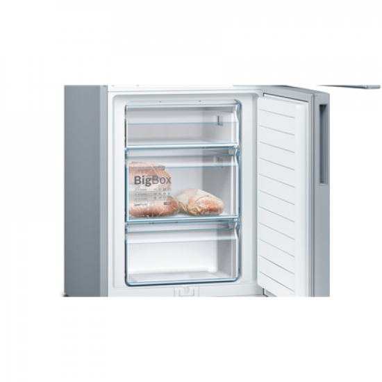 Bosch | Refrigerator | KGV36VIEAS | Energy efficiency class E | Free standing | Combi | Height 186 cm | No Frost system | Fridge net capacity 214 L | Freezer net capacity 94 L | 39 dB | Stainless Steel
