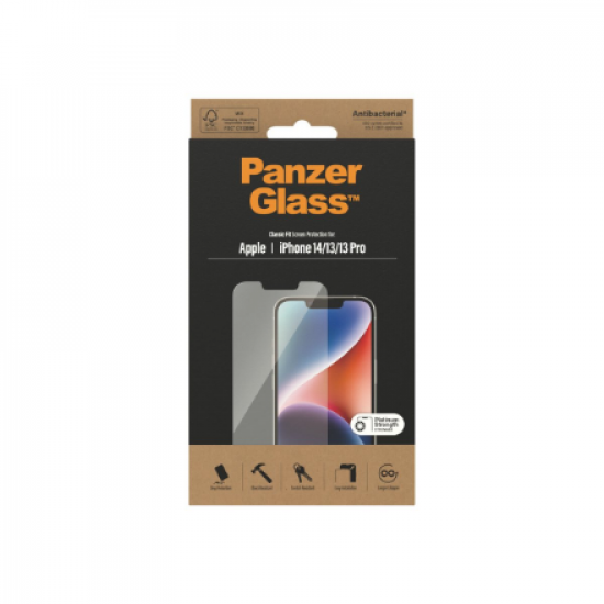 PanzerGlass | Screen protector | Apple | iPhone 14/13/13 Pro | Glass | Transparent | Classic Fit