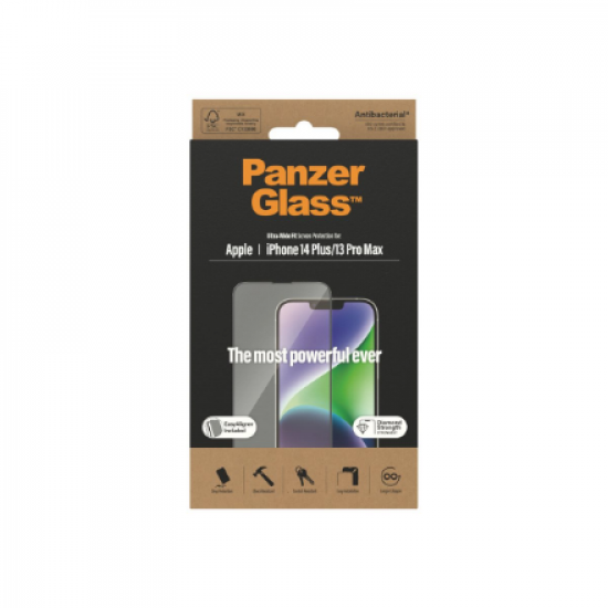 PanzerGlass | Screen protector | Apple | iPhone 14 Plus/13 Pro Max | Glass | Clear | Ultra-Wide Fit; Easy installation; Fingerprint resistant