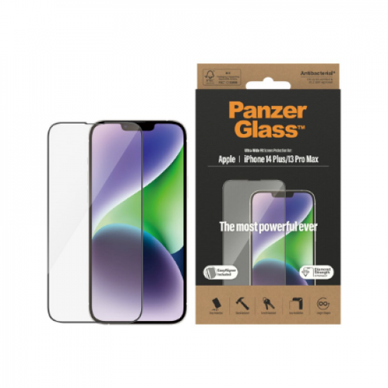 PanzerGlass | Screen protector | Apple | iPhone 14 Plus/13 Pro Max | Glass | Clear | Ultra-Wide Fit; Easy installation; Fingerprint resistant