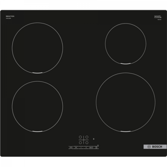 Bosch | Hob | PUE611BB6E Series 4 | Induction | Number of burners/cooking zones 4 | Touch | Timer | Black