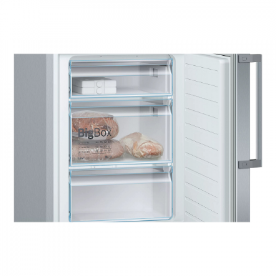 Bosch | Refrigerator | KGE398IBP Series 6 | Energy efficiency class B | Free standing | Combi | Height 201 cm | Fridge net capacity 249 L | Freezer net capacity 94 L | 38 dB | Inox