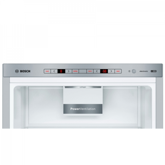 Bosch | Refrigerator | KGE398IBP Series 6 | Energy efficiency class B | Free standing | Combi | Height 201 cm | Fridge net capacity 249 L | Freezer net capacity 94 L | 38 dB | Inox