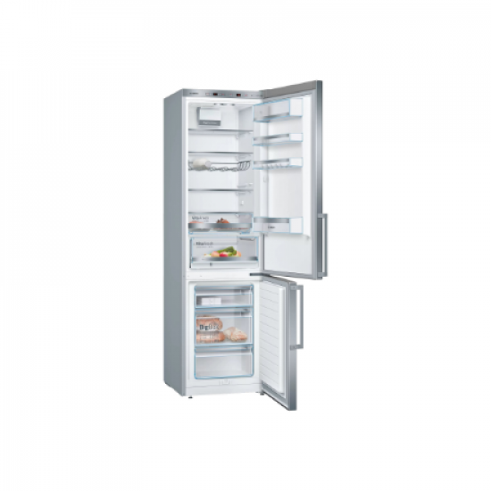 Bosch | Refrigerator | KGE398IBP Series 6 | Energy efficiency class B | Free standing | Combi | Height 201 cm | Fridge net capacity 249 L | Freezer net capacity 94 L | 38 dB | Inox