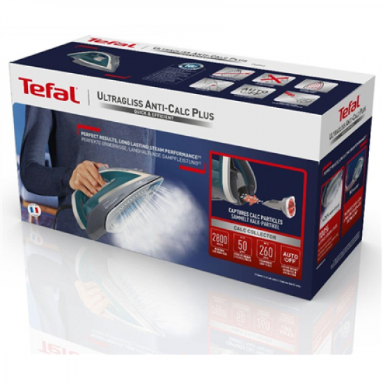 TEFAL | Steam Iron | Ultragliss Plus FV6842 | Steam Iron | 2800 W | Continuous steam 50 g/min | Steam boost performance 260 g/min