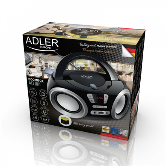 Adler | CD Boombox | AD 1181 | Speakers | USB connectivity