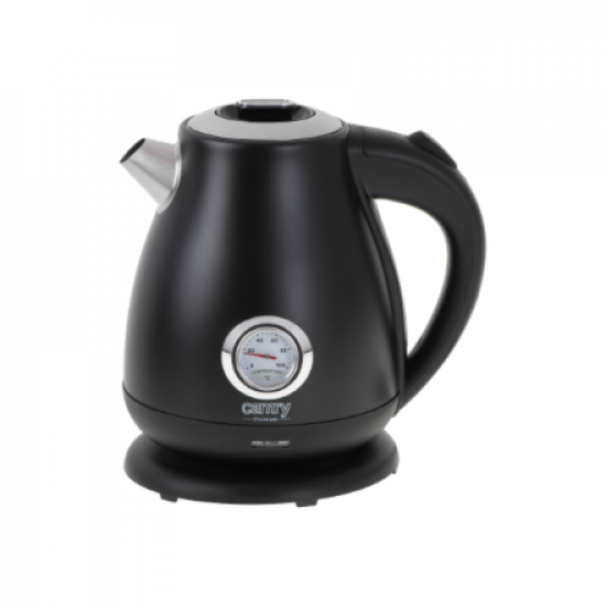 Camry | Kettle with a thermometer | CR 1344 | Electric | 2200 W | 1.7 L | Stainless steel | 360° rotational base | Black